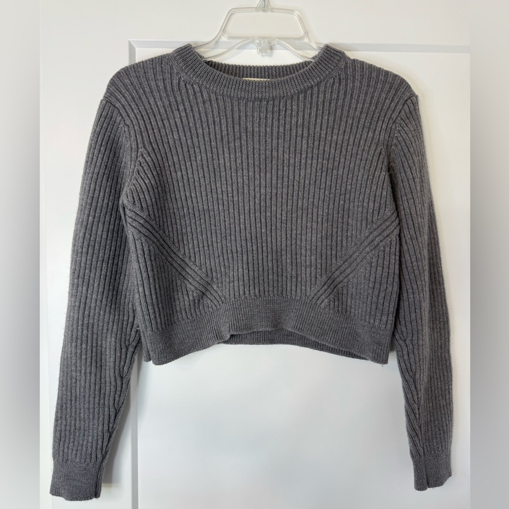 Wilfred Gray Ribbed Crewneck Sweater